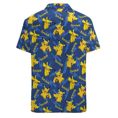 Summer Men's Short Sleeve Shirt – Cute Animal Print, Open Button Lapel, Comfortable Casual Top