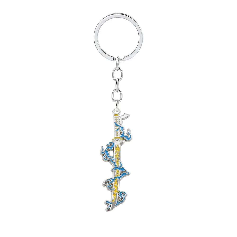 Anime Demon Slayer Sword Keychain – Mini Japanese Katana Enamel Pendant Souvenir Key Ring Bag Charm Exquisite Gift Decor