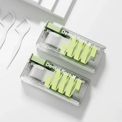 Dental Floss Dispenser with 10Pcs Floss: Auto-Refillable Storage Box for Oral Hygiene Care - Floss Pick Holder