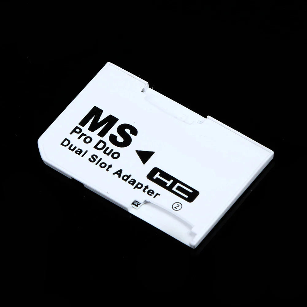 Memory Card Adapter – Micro SD/TF to MS Pro Duo for PSP with Dual 2-Slot White Adapter
