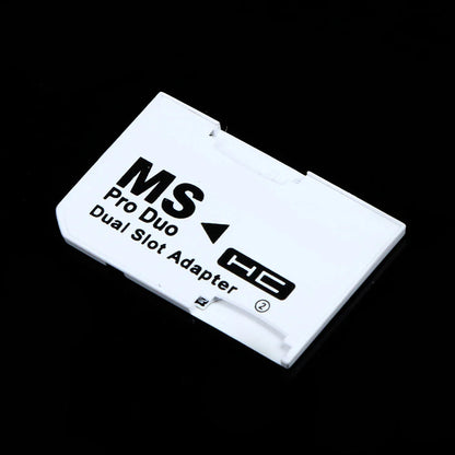 Memory Card Adapter – Micro SD/TF to MS Pro Duo for PSP with Dual 2-Slot White Adapter