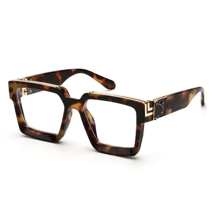 Luxury Designer Square Oversized Sunglasses — UV400 Fashion Thick Frame for Men & Women