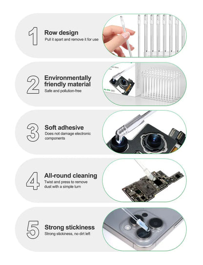 RELIFE RL-094 48PCS Camera Lens Cleaner Gel Sticks – Synthetic Resin Dust Removal for iPhone, Android & Camera Lenses