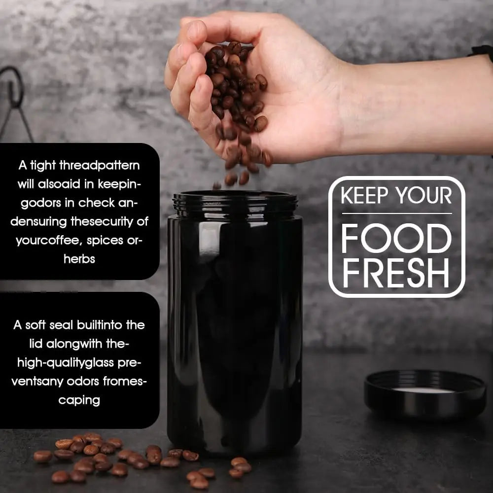 Airtight UV Glass Jar — Smell-Proof 1/2oz-1L Container with 2-Way 62% Humidity Pack to Keep Goods Fresh