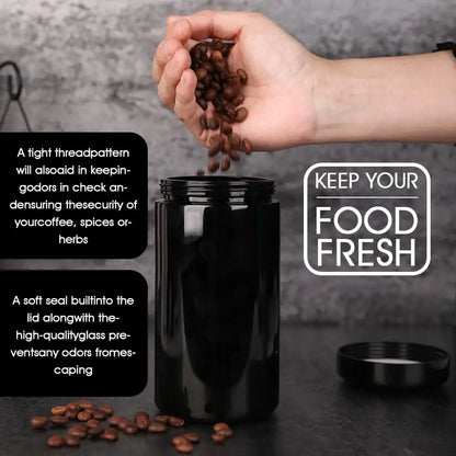 Airtight UV Glass Jar — Smell-Proof 1/2oz-1L Container with 2-Way 62% Humidity Pack to Keep Goods Fresh