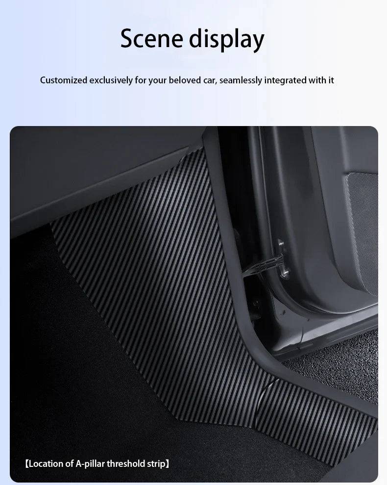 Tesla Model Y Juniper 2025+ Door Threshold Strips – ABS Anti-Scratch & Dirt-Resistant Interior Accessories for Front & Rear Doors