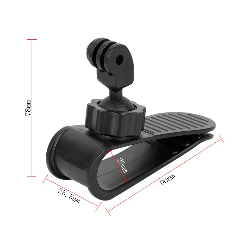 Car Camera Mount Sun Visor Clip – Holder for GoPro Hero 9-13, DJI Osmo Action 3-5 & Insta360 X3/X4 Accessories