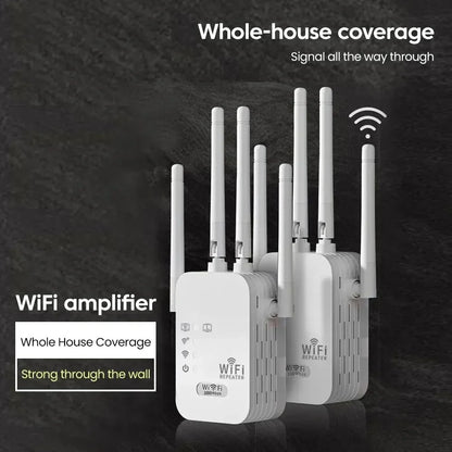 WiFi Extender 300M – Long Range Wireless Signal Booster & Internet Repeater with EU Plug