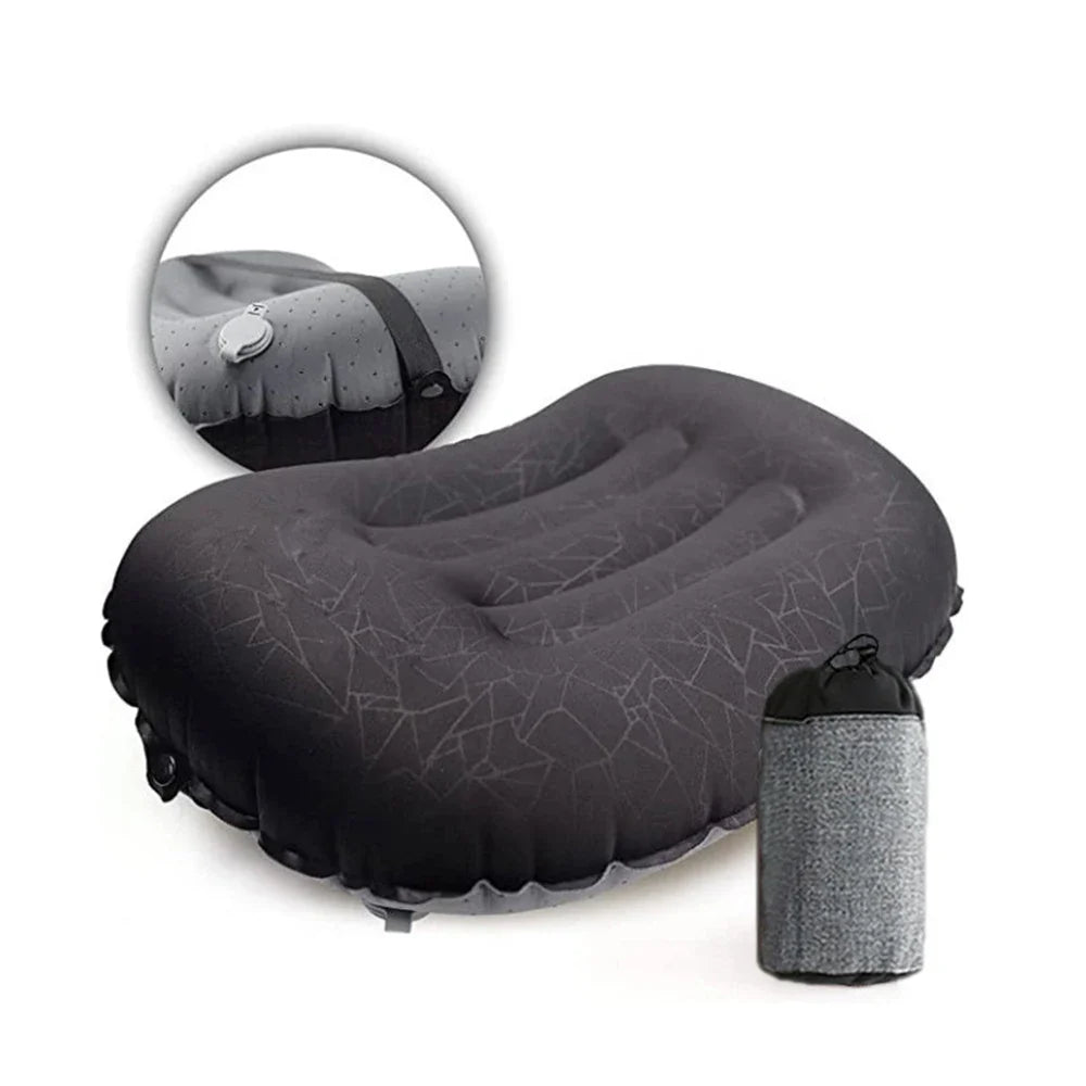 Ultralight Inflatable Camping Pillow – Compact Ergonomic Neck & Lumbar Support for Hiking, Travel & Backpacking