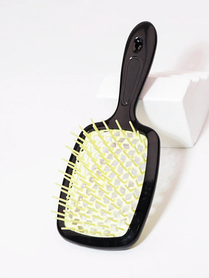 Tangled Hair Combing Massage Brush — Hollow Curly Hair Salon Brush for Real Hair & Wigs