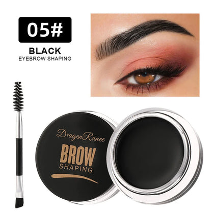 Matte Brown & Black Eyebrow Cream – 3D Natural Tint, Waterproof Gel Wax, Long-Lasting Eyebrow Enhancer