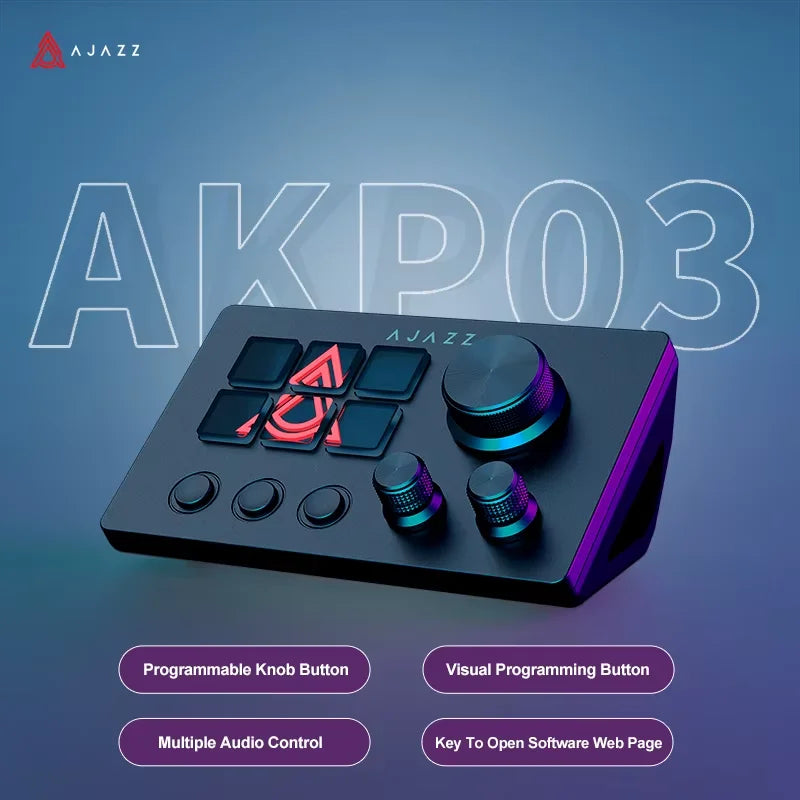 Ajazz AKP03E Desktop Helper Console – Programmable Macro Mini Keyboard with Custom Buttons for Multi-Scenario Use