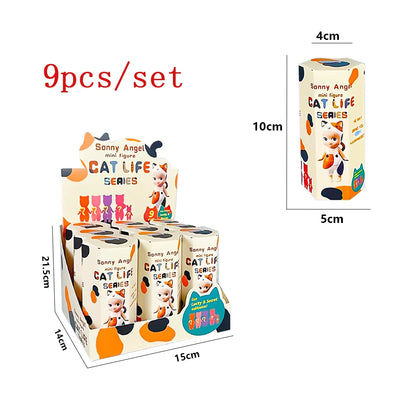 Sonny Angel Cat Life Blind Box — Random Collectible Action Figure Toy, Doll Ornament & Gift for Kids/Fans
