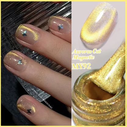 BORN PRETTY Cat Magnetic Gel Nail Polish 117 Colors 10ml Full Coverage Semi-Permanent Soak-Off Nail Varnish for Salon Manicure Glitter Cat Eye Nails