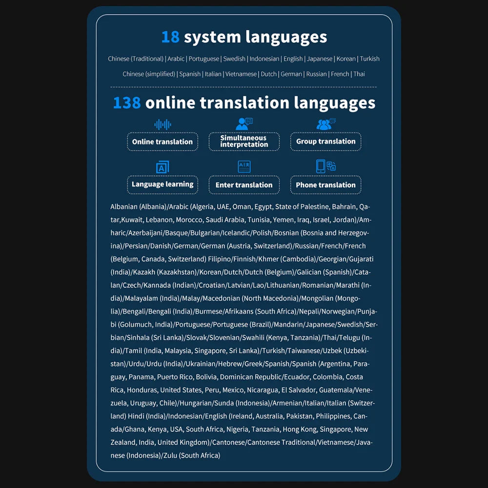 S80 Pro Portable Language Translator – 138 Languages, Voice Translation, 16 Offline Modes, ChatGPT Function