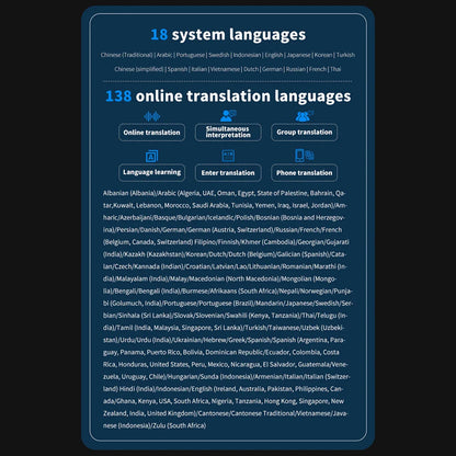 S80 Pro Portable Language Translator Device - 138 Languages, Voice & Offline Translation, ChatGPT Function