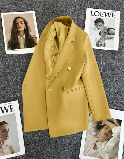 2023 Women's Elegant Single Button Blazer – Slim Fit Long Sleeve Office Jacket for Autumn & Winter