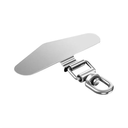 360° Rotatable Stainless Steel Phone Lanyard Clip Patch – Ultra-Thin Self-Adhesive Mobile Phone Tether Tab Holder for Case Strap Attachment