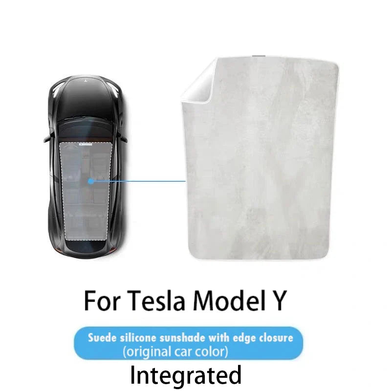 Electrostatic Sunshade for Tesla Model 3 & Y – Ice Cloth Sunroof Front & Rear Glass Skylight Interior Cooling Shade