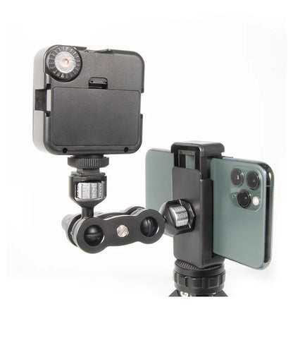 BEXIN TM-5 Articulating Magic Arm with Dual Ball Head, 1/4" Screw for Tripod, Phone Clip, LED Light, LCD Monitor, and Microphone