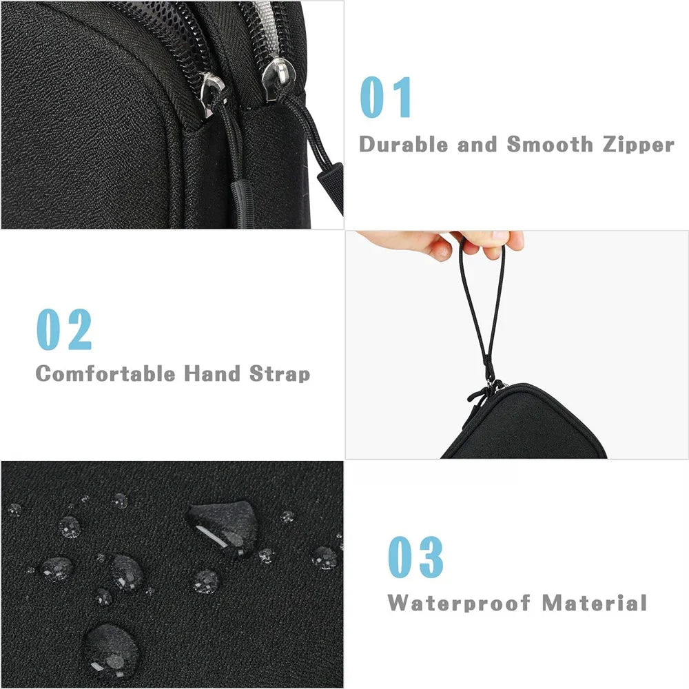 Travel Electronics Organizer Bag — Portable Waterproof Double-Layer Storage for Cables, Wires & Accessories