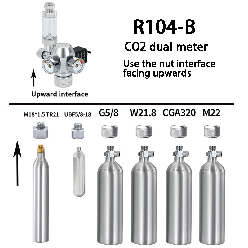 2024 DIY Aquarium CO2 Regulator – Electromagnetic Valve, Bubble Counter & Pressure Reducing Valve for Fish Tank CO2 Control System