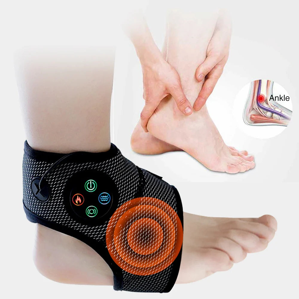 Electric Ankle Massager with Air Compression - Ankle Brace for Relaxation, Pain Relief, and Foot Health Care