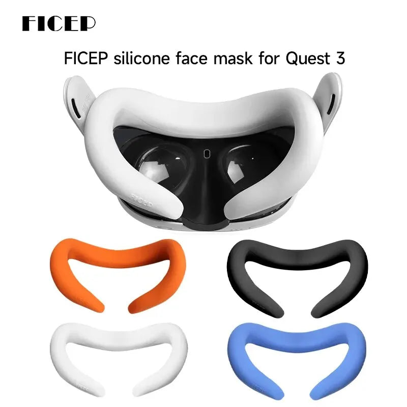 FICEP Silicone Face Cover for Meta Quest 3 — Replacement Dust & Sweat-Resistant Protective Mask Accessory