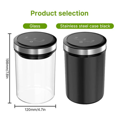 ABFU 1.6L Vacuum Coffee Canister — 33KPa Auto Vacuum with Airtight Lid & Touch Screen Storage Jar