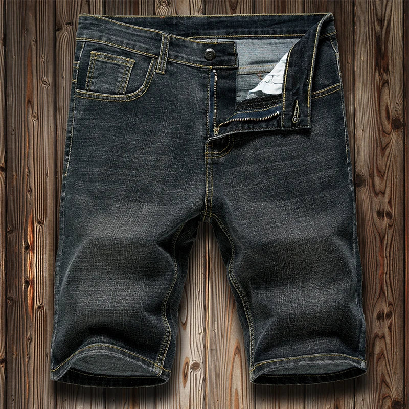 Men’s Slim Fit Stretch Denim Shorts – Classic Summer Business Casual Fashion Shorts