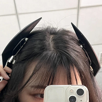 Anime Lolita Cyberpunk Devil Hair Clip – Gothic Mechanical Hairpin for Women, Halloween & Party Headwear Gift