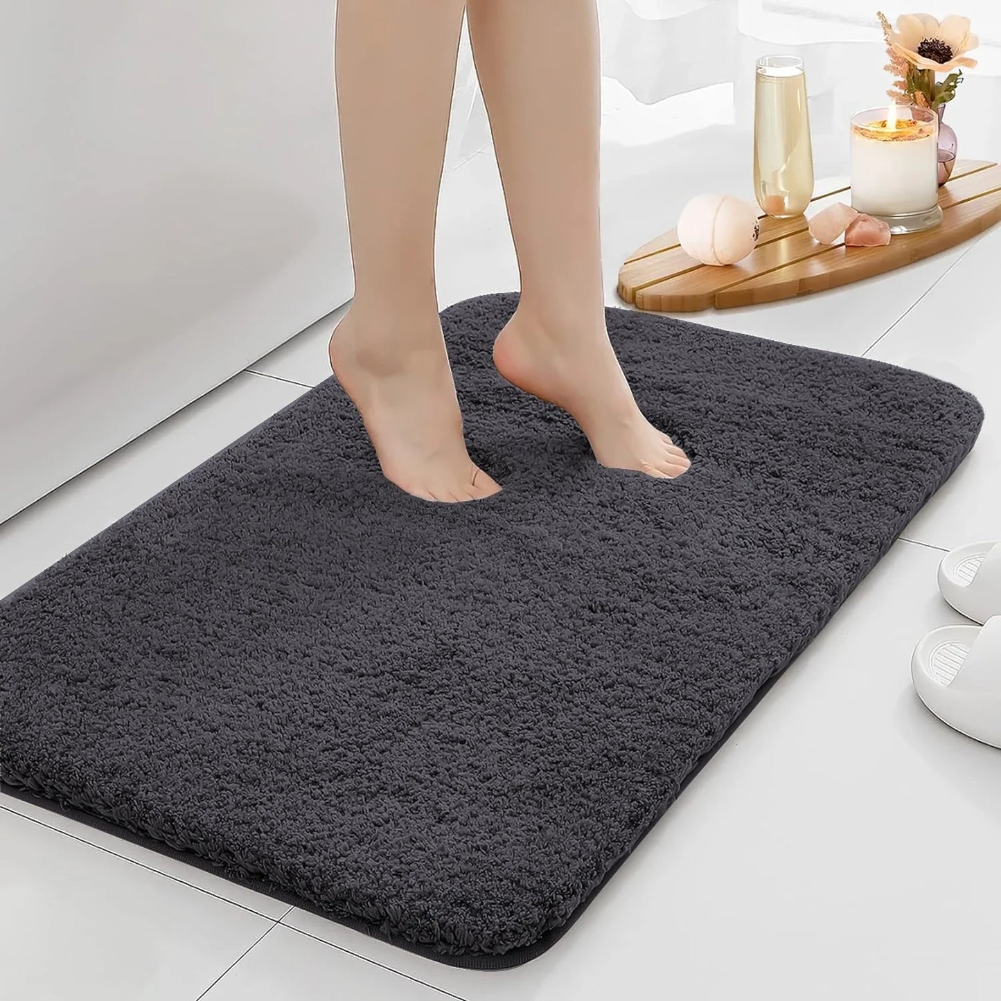 Anti-Slip Bathroom Floor Mat – Water-Absorbent Bath Rug for Home Decoration