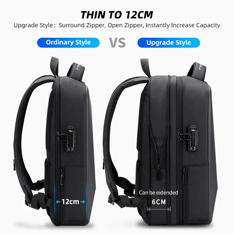 Fenruien Anti-Theft Laptop Backpack - Waterproof School and Business Travel Backpack with USB Charging, New Design for Men