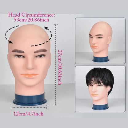Mannequin Head Wig Stand — Adjustable Tripod Holder for Wig Making, Display, and Cosmetology Training