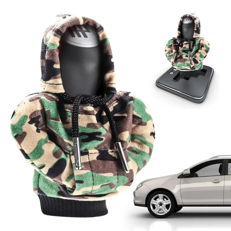 Hoodie Car Gear Shift Lever Cover - Sweatshirt Gear Knob Cover for Car Interior Decorations