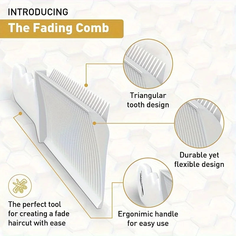 Men's Oil Head Comb - Hairdressing Assistant Tool for Flat Push Cutting, Limit Trimming, and Gradual Shaping - 1PC Spade Design