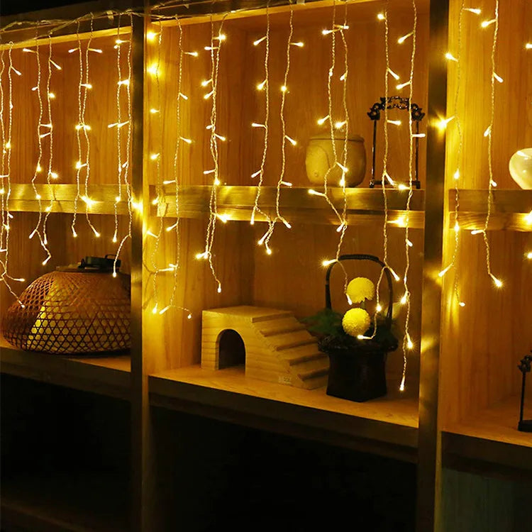 8-Mode USB LED Ice Stick Light String – Indoor & Outdoor Garland for Wedding, Party, Home, Festival, Bedroom & Garden Decoration