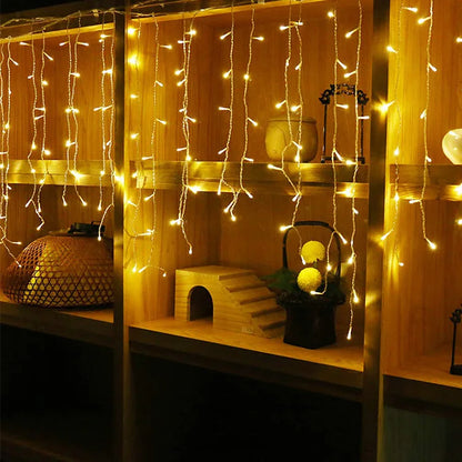 8-Mode USB LED Ice Stick Light String – Indoor & Outdoor Garland for Wedding, Party, Home, Festival, Bedroom & Garden Decoration