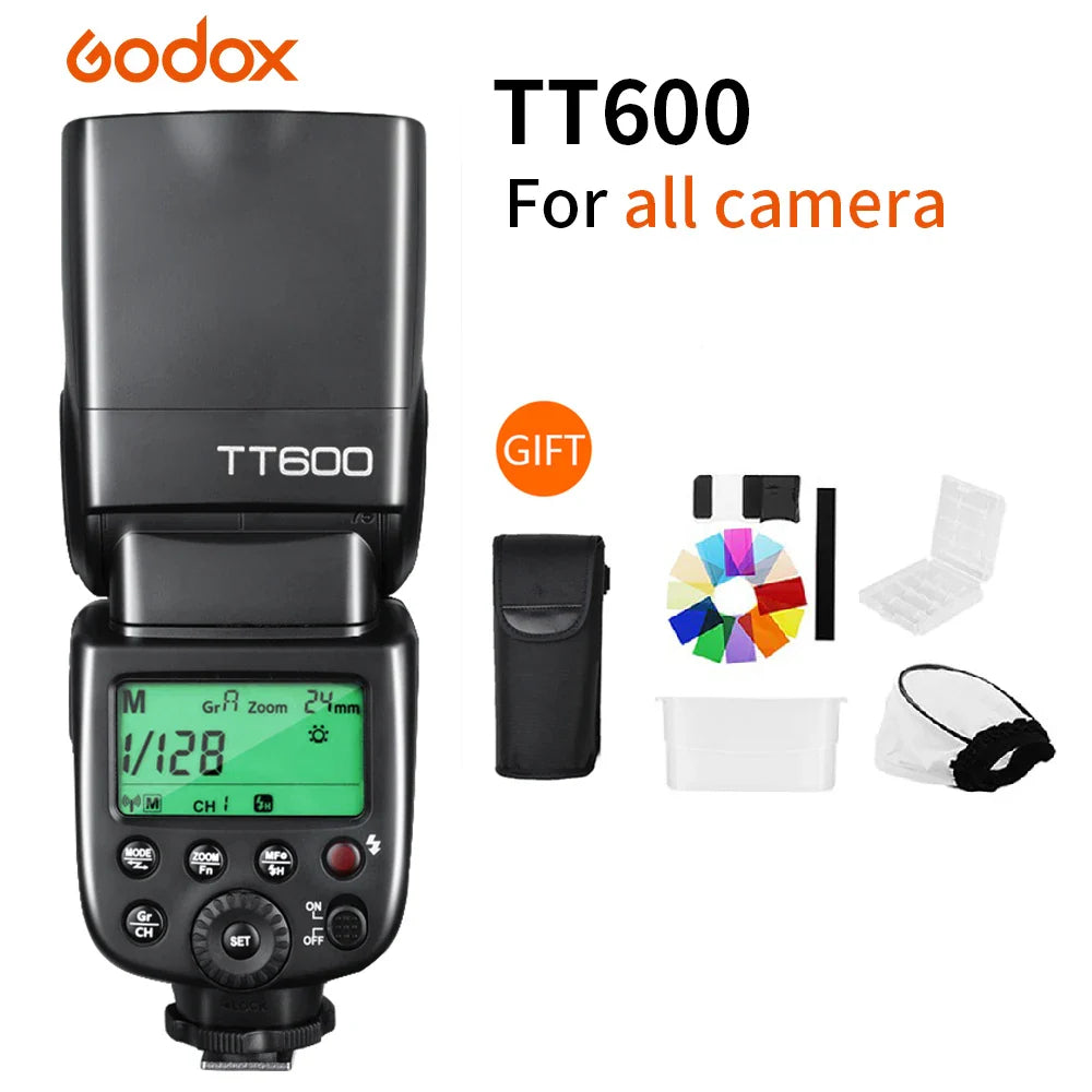 Godox TT600 2.4G Wireless TTL Speedlite + X2T Trigger — Compatible with Canon, Nikon, Sony, Fuji, Olympus