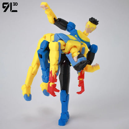 9L 3D Printed Invincible Tech Jacker T13 Lucky13 Action Figure – Multi-Jointed Motorcycle Collectible Model Toy Titan13