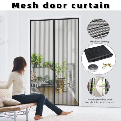 New No-Punch Magnetic Screen Door Curtain - Automatic Closing Anti-Mosquito Insect Fly Bug Protection for Household Ventilation