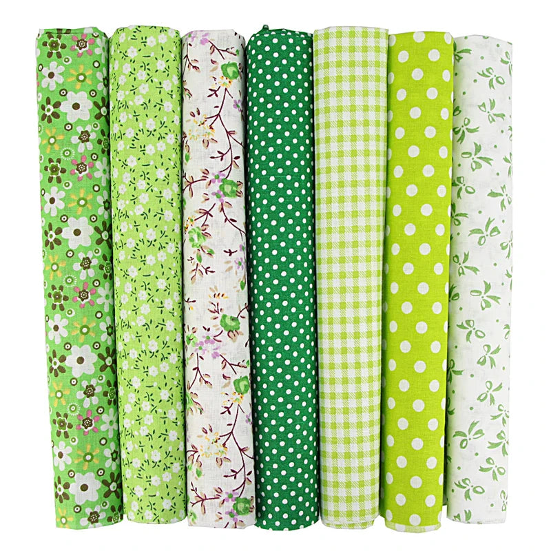 7-Piece 50x50cm Cotton Patchwork Fabric Set – Handmade Sewing Quilting Cloth for Needlework & DIY Crafts