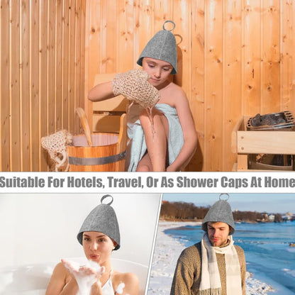 Felt Sauna Hat — Steam Cap for Men & Women, Home and Steam Room Sauna Accessory