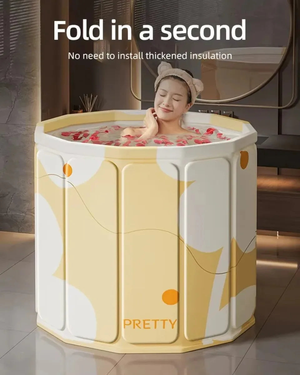 Foldable Portable Bath Tub - Thickened Full Body Bath Bucket for Children & Adults, Long-Term Temperature Lock