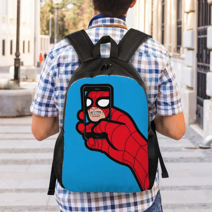 Custom Spider-Man Web Backpack – Water-Resistant School & College Bag for Men and Women