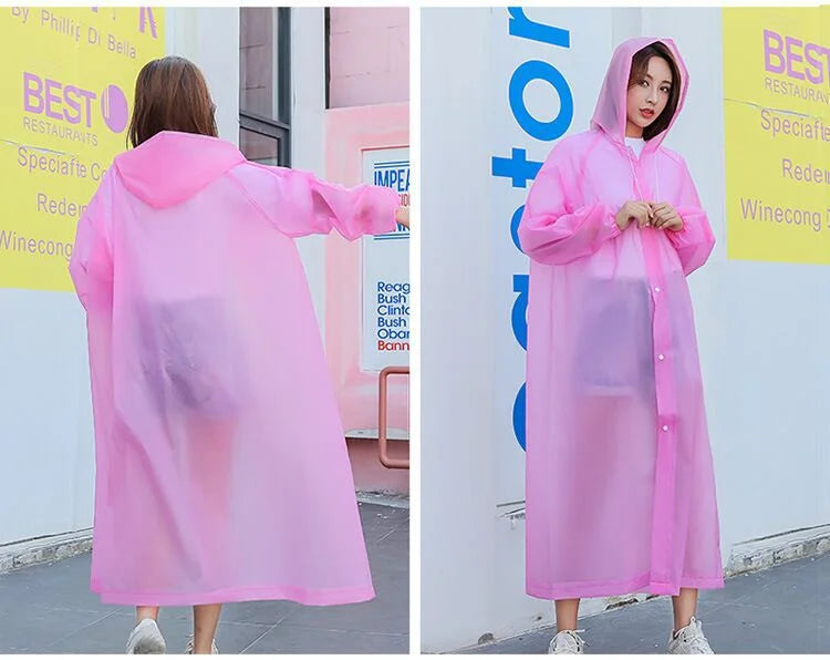 Waterproof Adult Raincoat – Lightweight, Portable, Reusable Poncho for Travel, Outdoor & Fashion Rainwear