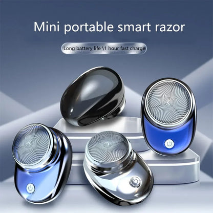 Pocket-Sized Electric Travel Shaver for Men – Rechargeable Cordless Beard & Face Razor, Washable Portable Painless Trimmer Knife Grooming Tool