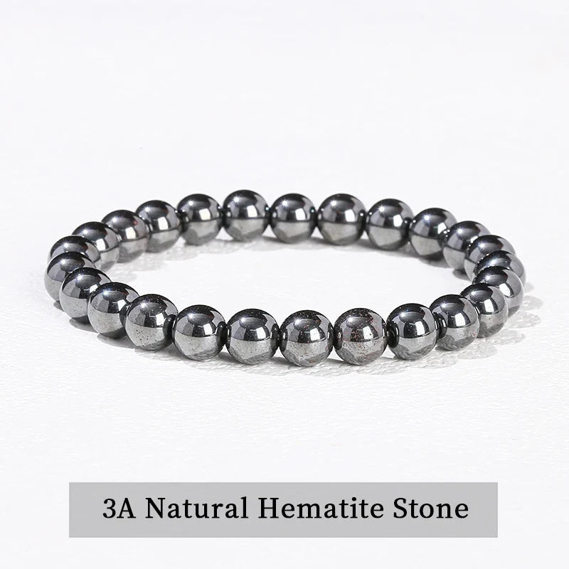 Natural Stone Beaded Bracelet - Obsidian, Fluorite & Quartz Healing Stretch Jewelry for Men & Women