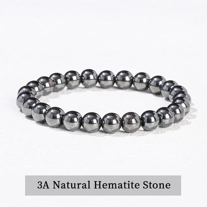 Natural Stone Beaded Bracelet - Obsidian, Fluorite & Quartz Healing Stretch Jewelry for Men & Women
