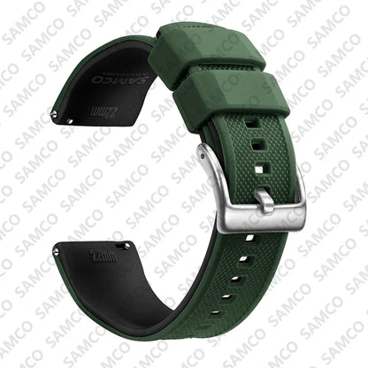 Premium Silicone Watch Band - Quick Release Rubber Replacement Strap for 18mm 20mm 22mm Watches